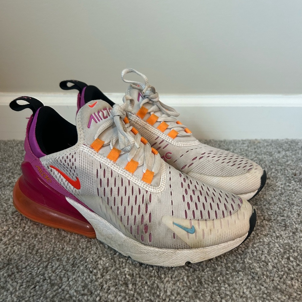 Nike Air Max 270 with Orange and Purple Accents